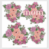 Moederdag van roze en koraal Roos Sticker (Vel)