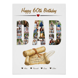 Moederdag Verjaardag Fotocollage, 24 foto's Perfect Poster