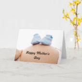 Moederdag Verwachte moeder babyjongen Kaart (Gele Bloem)