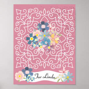  Moederdag Victoriaans Lijst met bloemen Poster