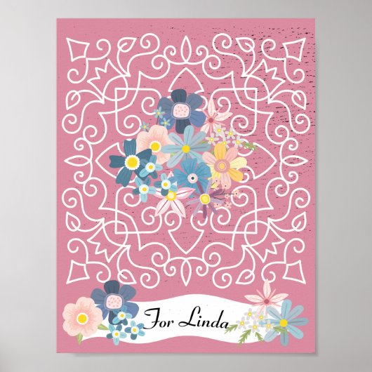  Moederdag Victoriaans Lijst met bloemen Poster (Voorkant)