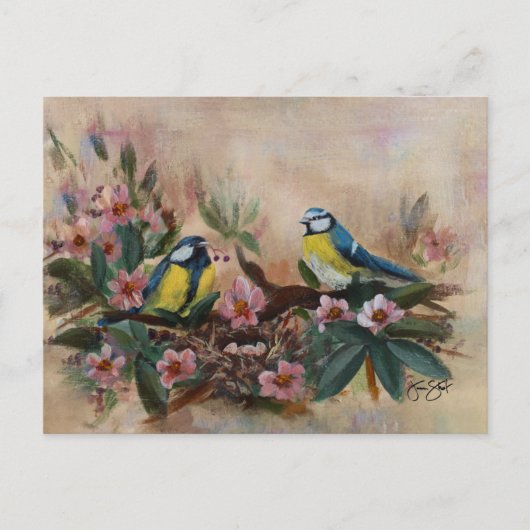 Moederdag Vogels Briefkaart (Voorkant)