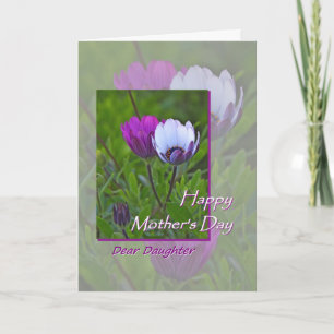 Moederdag voor Daughter Purple Flowers Kaart