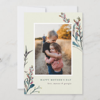 Moederdag voor geperste wilde bloemen kaart