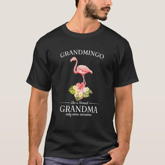 Moederdag voor grootmoeder Flamingo Grandmingo T-shirt (Voorkant)