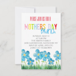 Moederdag voor kleurrijke waterverf brunch nodigt kaart