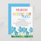 Moederdag voor kleurrijke waterverf brunch nodigt kaart (Voorkant / Achterkant)
