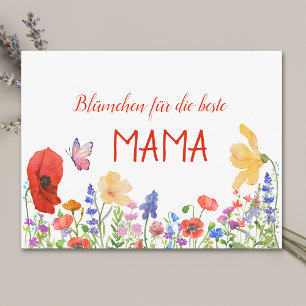 Moederdag voor Mama - Waterverf Wilde Bloemen Briefkaart