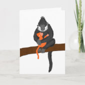 Moederdag voor moeder en baby aap kaart (Voorkant)