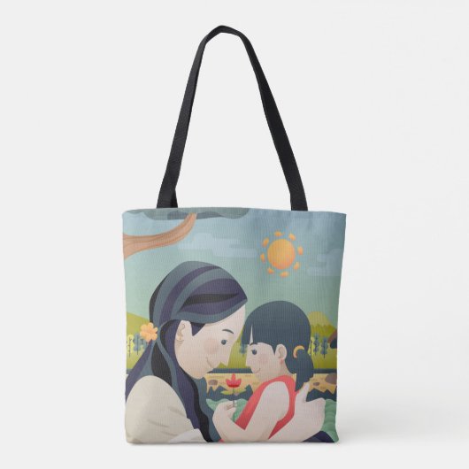 Moederdag voor moeder en kind | CANVAS TAS (Achterkant)