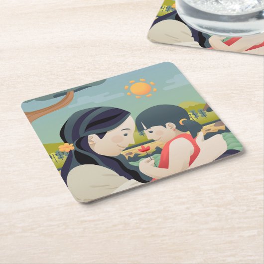 Moederdag voor moeder en kind | ONDERZETTER (Schuin)