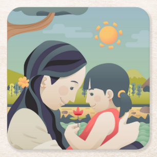 Moederdag voor moeder en kind   ONDERZETTER