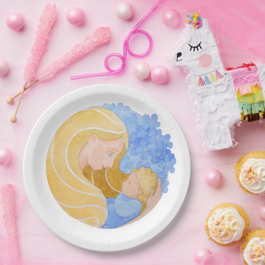 Moederdag voor moeder en kind | Papieren Bord (Feest)