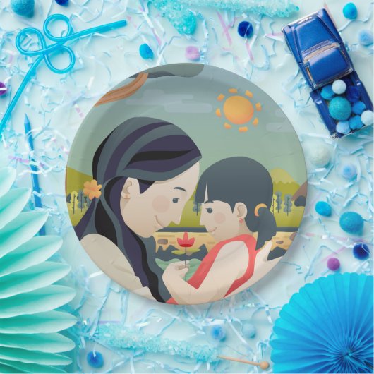 Moederdag voor moeder en kind | Papieren Bord (Feest)