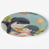 Moederdag voor moeder en kind | Papieren Bord (Gekanteld)