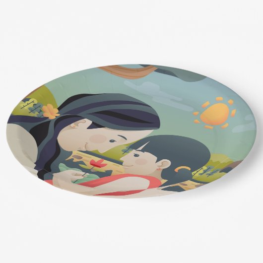 Moederdag voor moeder en kind | Papieren Bord (Gekanteld)