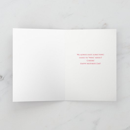 Moederdag voor moeder Funny Wine Kaart (Binnen)