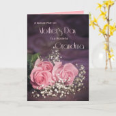 Moederdag voor oma met rozen kaart (Gele Bloem)