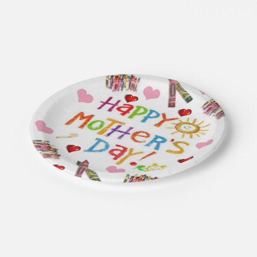 Moederdag voor papieren borden papieren bordje (Gekanteld)