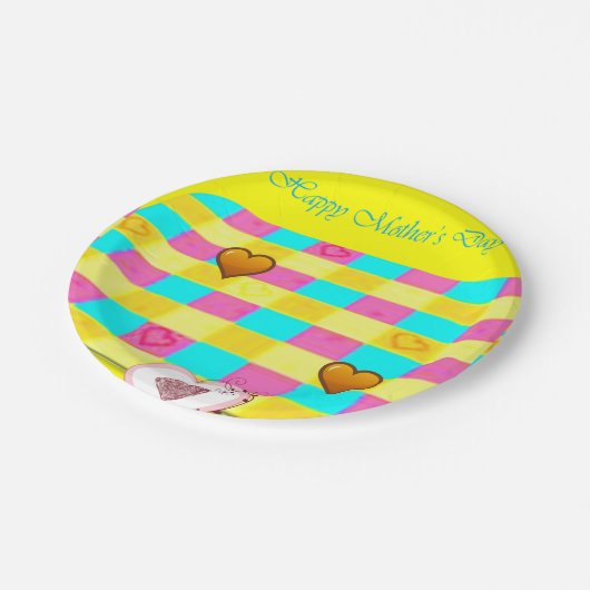 Moederdag voor papieren borden papieren bordje (Gekanteld)