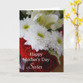 Moederdag voor zuster- bloemboeket kaart (Gele Bloem)