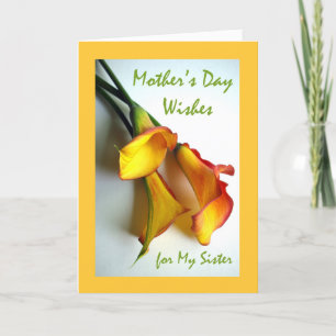Moederdag voor Zuster, Calla Lelies Kaart