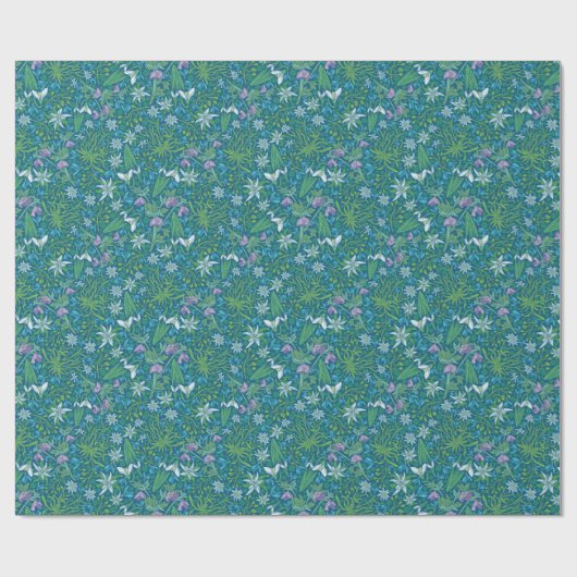 Moederdag Vroege lentbloemen Daffodil Crocus Cadeaupapier (Vlak)