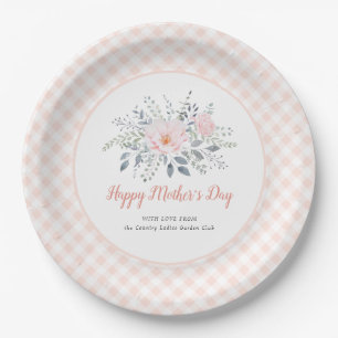 moederdag Waterverf Floral Blush Pink Papieren Bordje