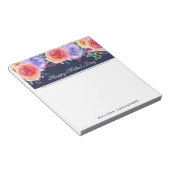 Moederdag Waterverf Flowers Border Notitieblok (Schuin)