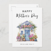 Moederdag Waterverf onroerend goed promotioneel Feestdagenkaart (Voorkant / Achterkant)
