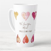 moederdag We houden van je mam Modern hart Latte Mok (Linkerhoek)