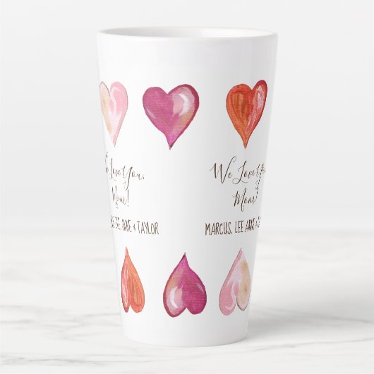 moederdag We houden van je mam Modern hart Latte Mok (Voorkant)