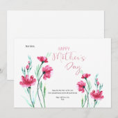 Moederdag wenskaart feestdagenkaart (Voorkant / Achterkant)