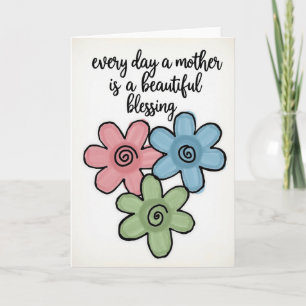 Moederdag wenskaart met bloemen kaart