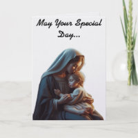 Moederdag wenskaart van Maria en Jezus