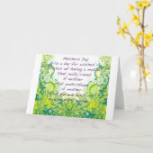 Moederdag wenst groen geel kaart (Gele Bloem)