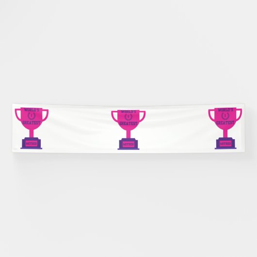 Moederdag Werelds Beste 2.5x12 Vinyl Banner (Horizontaal)