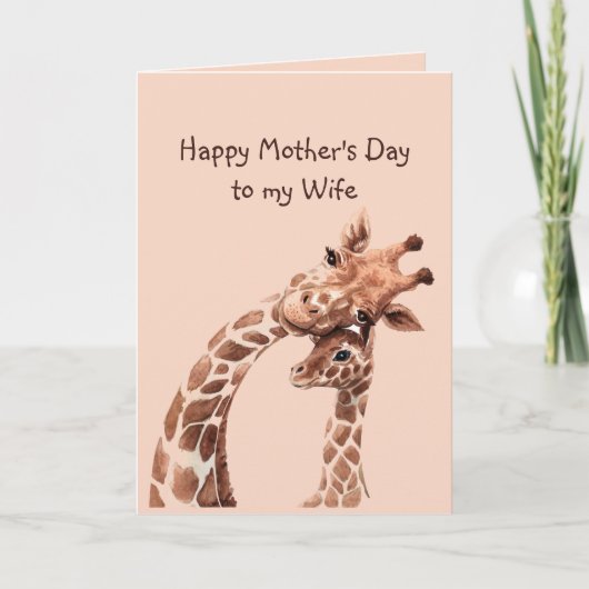 Moederdag Wife Fun Giraffe Animal Kaart (Voorkant)