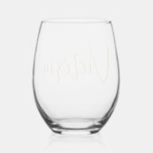 Moederdag Wijnliefhebber Goud Script Modern Wijnglas Zonder Voet (Achterkant)