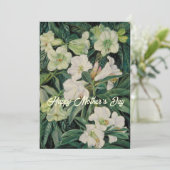 Moederdag Witte Bloemen Feestdagenkaart (Staand voorkant)