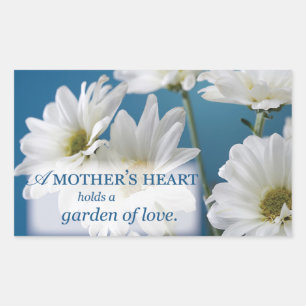 Moederdag Witte Daisies Tuin van Liefde Blauwe Hem Rechthoekige Sticker