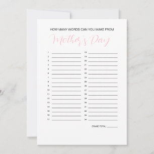 Moederdag Word Maker-spel Kaart