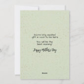 Moederdag Wordt moeder Groen Feestdagenkaart (Achterkant)