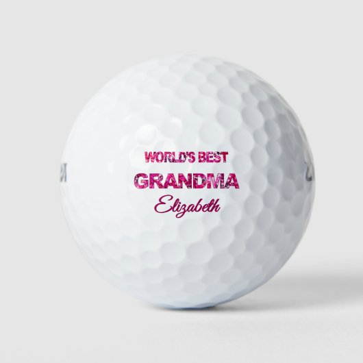 Moederdag Worlds Beste Oma Gepersonaliseerd Roze Golfballen (Voorkant)