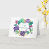 Moederdag Wreath Kaart (Gele Bloem)