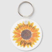Moederdag Zonnebloem Beste Moeder van de Wereld Sleutelhanger (Voorkant)