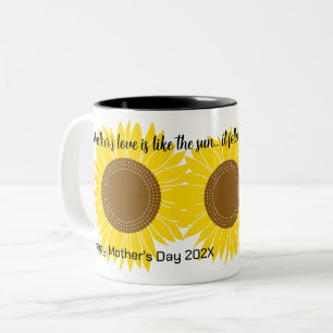 Moederdag Zonnebloem Gepersonaliseerd koffie Mok