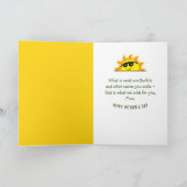 Moederdag Zonnebloem met zonnebril Kaart (Binnen)