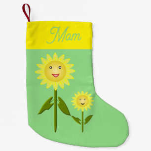 Moederdag zonnebloemen Aangepast dubbelzijdig Kleine Kerstsok
