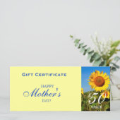 Moederdag Zonnebloemkaartje (Staand voorkant)